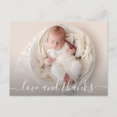 ベビー写真ありがとうお誕生日おめでとう ポストカード (正面)