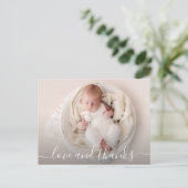 ベビー写真ありがとうお誕生日おめでとう ポストカード (スタンド正面)