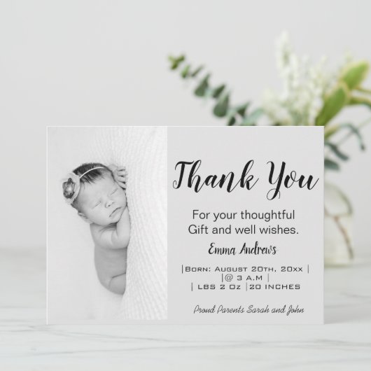 ベビー写真ありがとうお誕生日おめでとう 案内状 (スタンド正面)