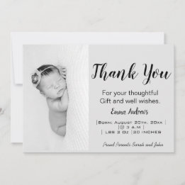 ベビー写真ありがとうお誕生日おめでとう 案内状