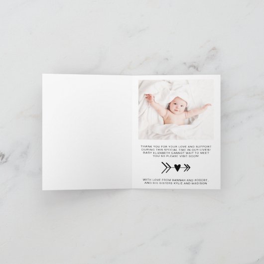 ベビー写真ありがとうございました出産のお知らせ 案内状 (内部)