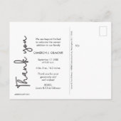 ベビー写真ありがとうございます誕生のお知らせ縦書き 案内ポストカード (裏面)