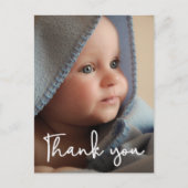 ベビー写真ありがとうございます誕生のお知らせ縦書き 案内ポストカード (正面)