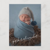 ベビー写真ありがとうスクリプト誕生発表 ポストカード (正面)