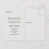 ベビー写真ありがとうスクリプト誕生発表 ポストカード (裏面)