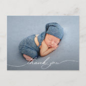 ベビー写真ありがとうスクリプト誕生発表 ポストカード (正面)