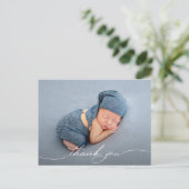 ベビー写真ありがとうスクリプト誕生発表 ポストカード (スタンド正面)