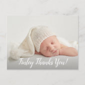 ベビー写真ありがとうスクリプト誕生発表 ポストカード (正面)