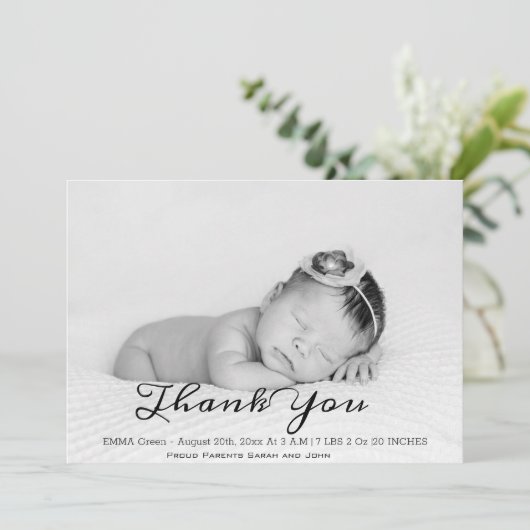 ベビー写真ありがとうスクリプト誕生発表 案内状 (スタンド正面)