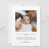 ベビー写真ありがとうハートスカジュアルクリプト誕生 案内状 (裏面)