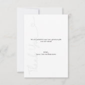 ベビー写真ありがとうハートモダンベビーシャワー サンキューカード (裏面)