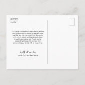 ベビー写真ありがとうハートモダン発表 ポストカード (裏面)