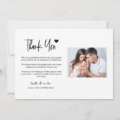 ベビー写真ありがとうハートモダン誕生 案内状 (裏面)