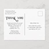 ベビー写真ありがとうモダンハート誕生発表 案内ポストカード (裏面)