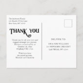 ベビー写真ありがとうモダンハート誕生 案内ポストカード (裏面)