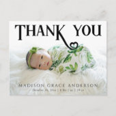 ベビー写真ありがとうモダンハート誕生 案内ポストカード (正面)