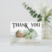 ベビー写真ありがとうモダンハート誕生 案内ポストカード (スタンド正面)