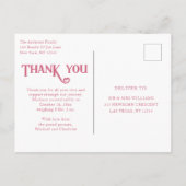 ベビー写真ありがとうモダンハート誕生 案内ポストカード (裏面)