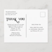 ベビー写真ありがとうモダンハート誕生 案内ポストカード (裏面)