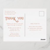 ベビー写真ありがとうモダンハート誕生 箔招待状ポストカード (裏面)