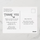 ベビー写真ありがとうモダンハート誕生 箔招待状ポストカード (裏面)