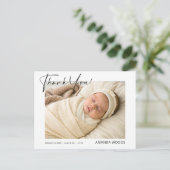 ベビー写真ありがとう 誕生お知らせポストカード ポストカード (スタンド正面)