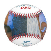 ベビー写真からのパパ用初めてのクリスマス 野球ボール (正面)