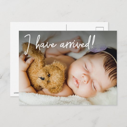 ベビー写真が届いた誕生発表 案内ポストカード (正面/裏面)