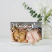 ベビー写真が届いた誕生発表 案内ポストカード (スタンド正面)
