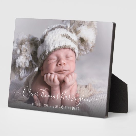 ベビー写真と誕生統計プラーク フォトプラーク (側面)