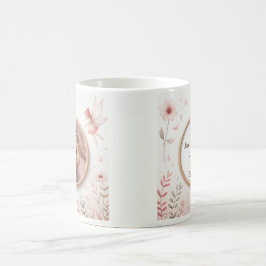 ベビー写真のための妖精フレームでカスタマイズ可能なマグカップ コーヒーマグカップ (中央)