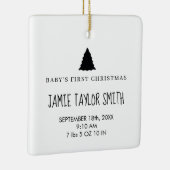 ベビー写真のコピー名誕生日付の統計 セラミックオーナメント (右)