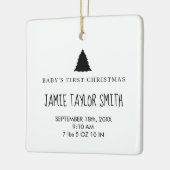 ベビー写真のコピー名誕生日付の統計 セラミックオーナメント (左)