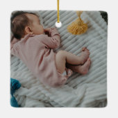 ベビー写真のコピー名誕生日付の統計 セラミックオーナメント (裏面)