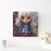 ベビー写真の人形，人形パーソナライズされた，趣味 スクエア壁時計 (ホーム)