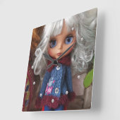 ベビー写真の人形，人形パーソナライズされた，趣味 スクエア壁時計 (傾斜)