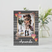 ベビー写真の人形，人形，ホビーパーソナライズされたズanou 案内状 (スタンド正面)