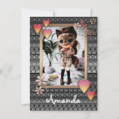 ベビー写真の人形，人形，ホビーパーソナライズされたズanou 案内状 (正面)