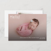 ベビー写真の名前と統計の発表 (正面/裏面)