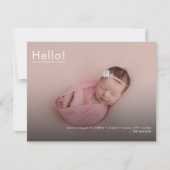 ベビー写真の名前カスタム誕生のお知らせ (正面)