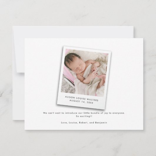 ベビー写真の名前カスタム誕生のお知らせ (裏面)