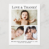 ベビー写真の愛と感謝してい生産の発表 ポストカード (正面)