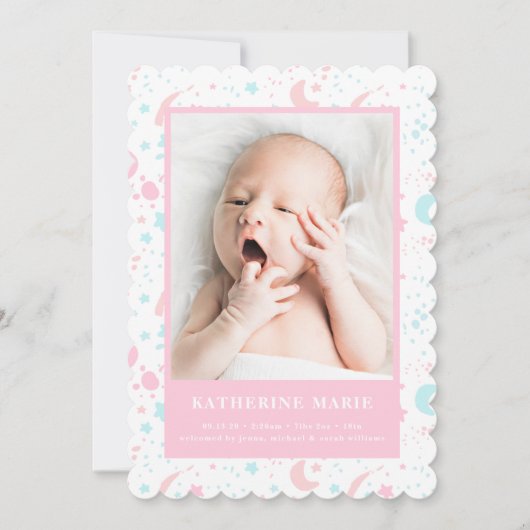 ベビー写真の発表 パステルムーン&ザスターズ シーズンカード (正面)