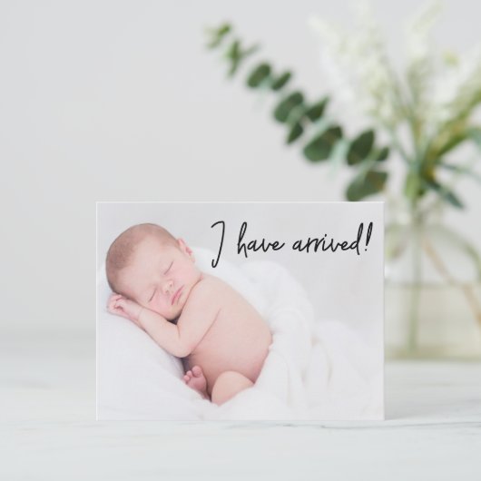ベビー写真の誕生に関するお知らせが届きました 案内ポストカード (スタンド正面)
