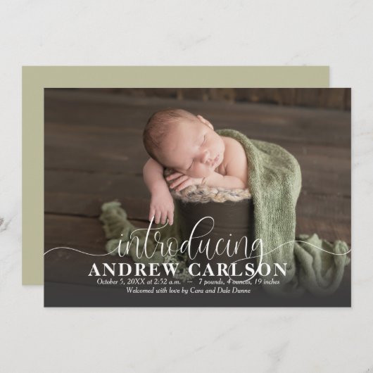 ベビー写真の誕生のお知らせ (正面/裏面)