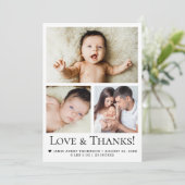 ベビー写真の誕生発表の愛と感謝してい 招待状 (スタンド正面)