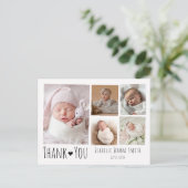 ベビー写真の誕生発表カード写真コラージュ ポストカード (スタンド正面)