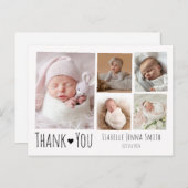 ベビー写真の誕生発表カード写真コラージュ ポストカード (正面/裏面)