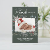 ベビー写真の誕生発表ホリデーベビーシャワー サンキューカード (スタンド正面)