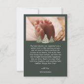 ベビー写真の誕生発表ホリデーベビーシャワー サンキューカード (裏面)